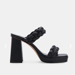 Dolce Vita Ashby Platform Braided Heels Black Size 7